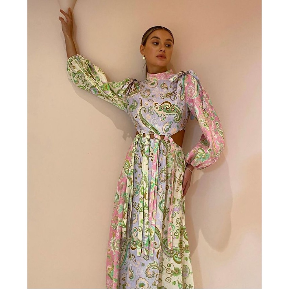 Alemais Pastel Paisley Long Sleeve Dress